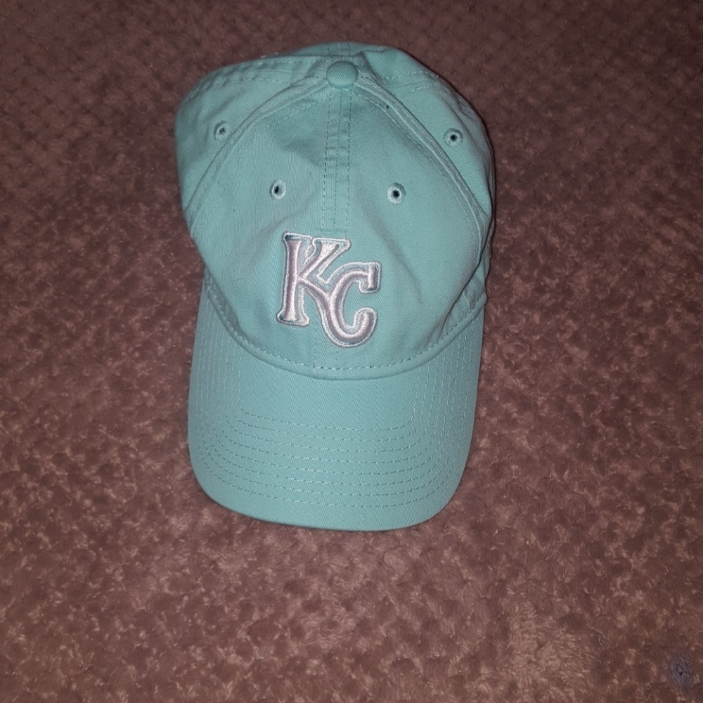 Mint blue KC baseball hat